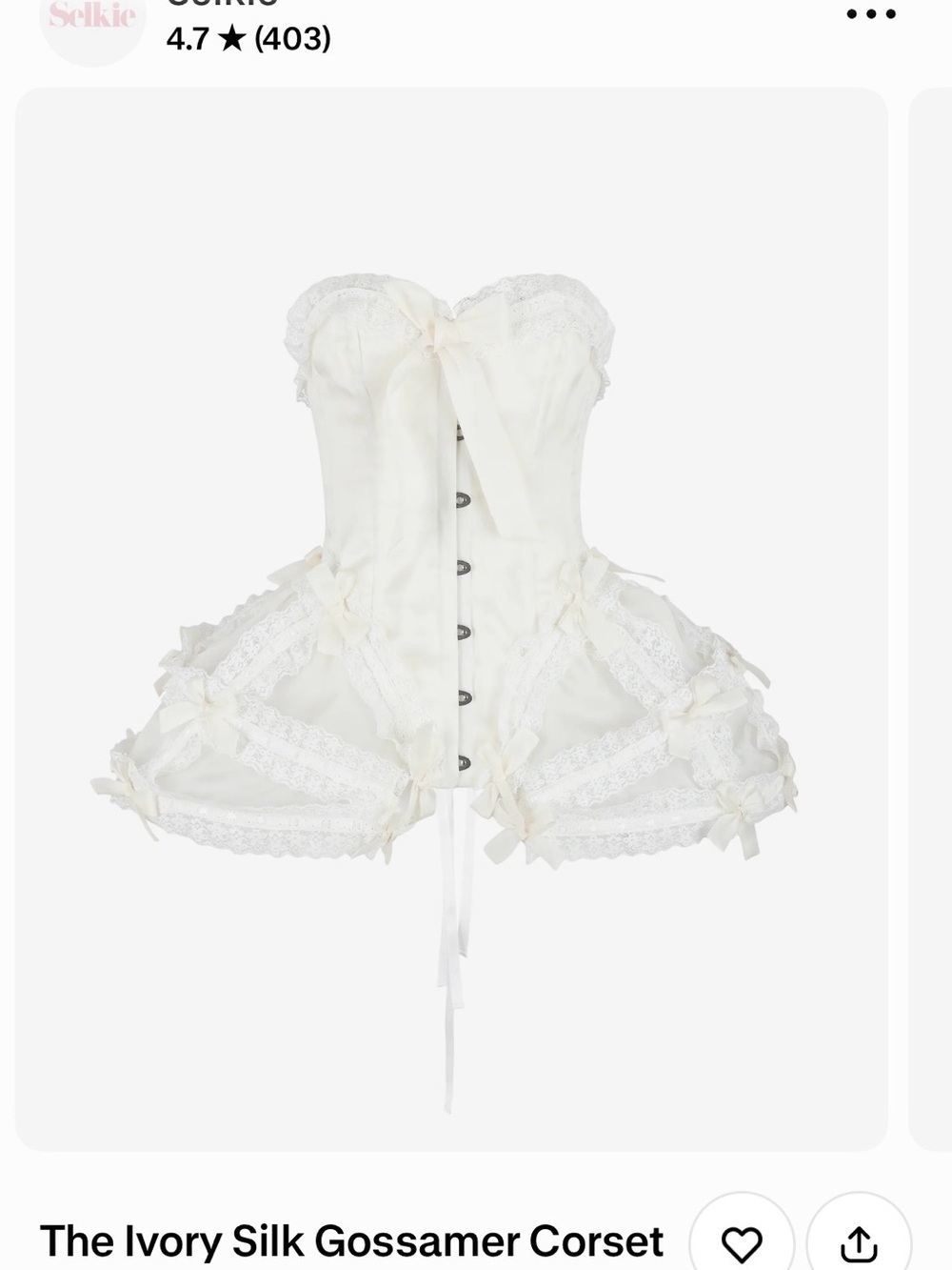 Ivory Silk Gossamer Corset - Women's Intimates
